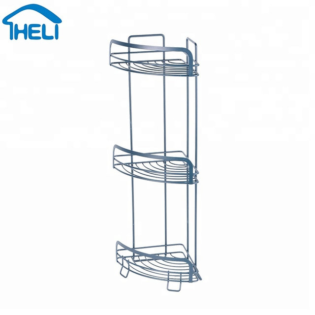 Tier Metal Shower Corner Pole Caddy Bathroom Wall Shelf Storage Rack H –  Quality Home Distribution